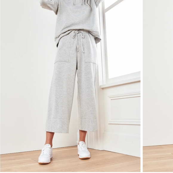 Quince NAVY Super Soft Fleece Wide Leg Pants Navy - Picture 5 of 10